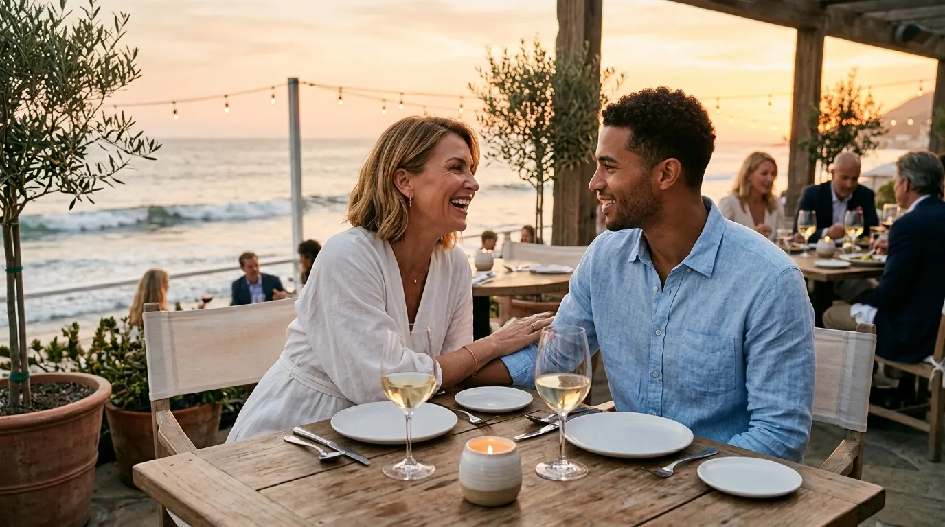 Affirming LGBTQ+ couple in Queensland enjoying an authentic romantic moment together