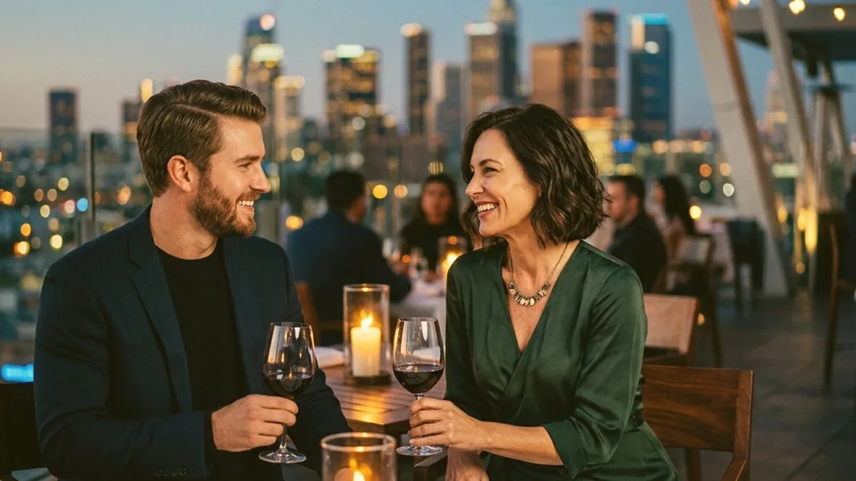 Affirming LGBTQ+ couple in South Australia enjoying an authentic romantic moment together